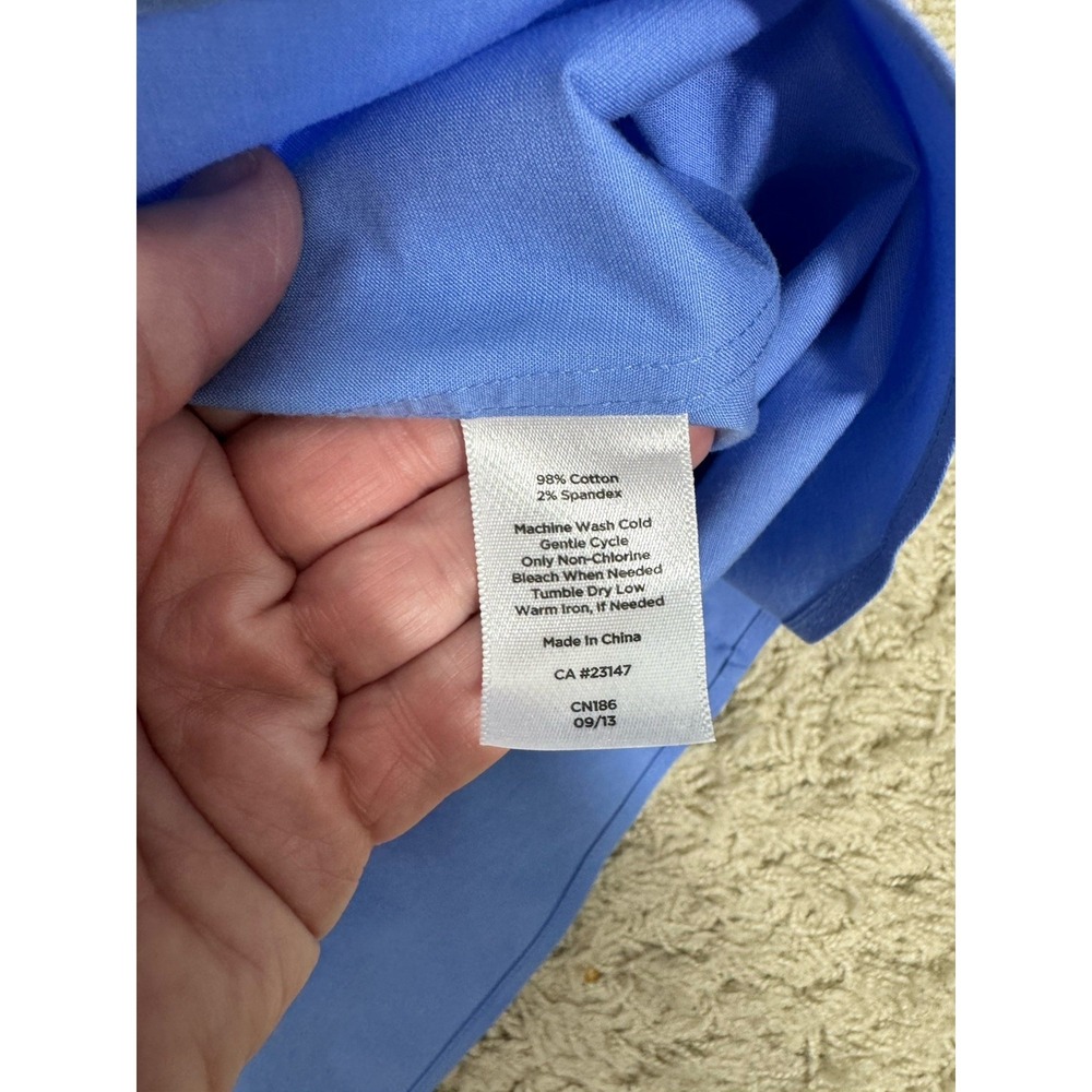 Talbots Wrinkle Resistant Blue 3/4 Sleeve Button Up Shirt Size 22WP Career Work - Picture 10 of 10